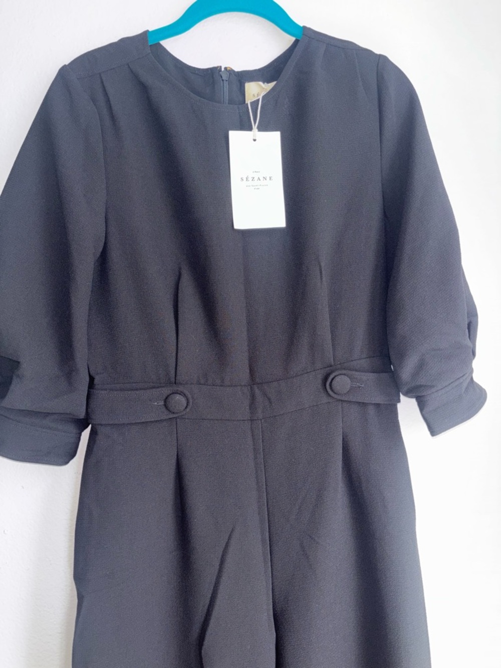 Sezane Black Wide-Leg Jumpsuit - Picture 6 of 7